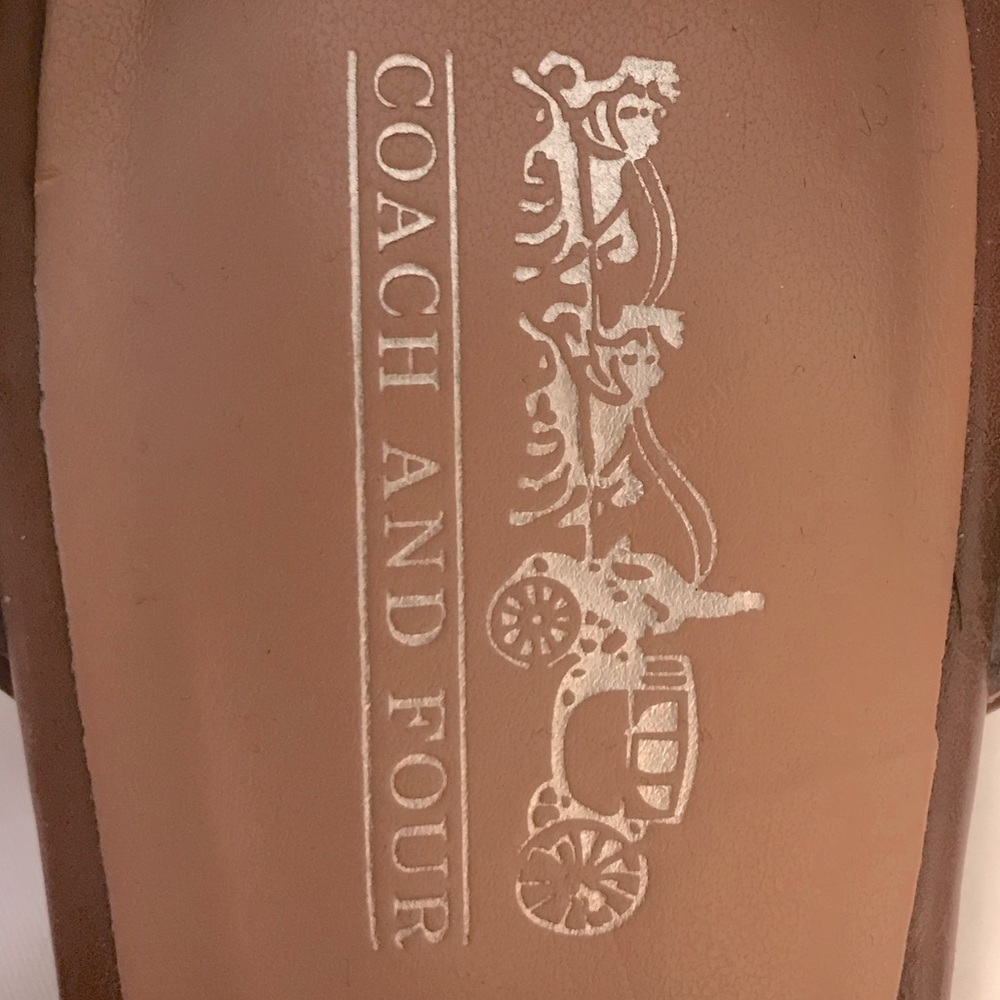 Coach and Four open toe heels
